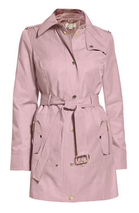 michael kors pink jacket gold buttons|michael kors pink coats.